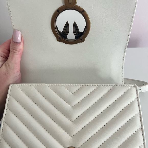 Pinko White Quilted Women's Crossbody small - Picture 3 of 10